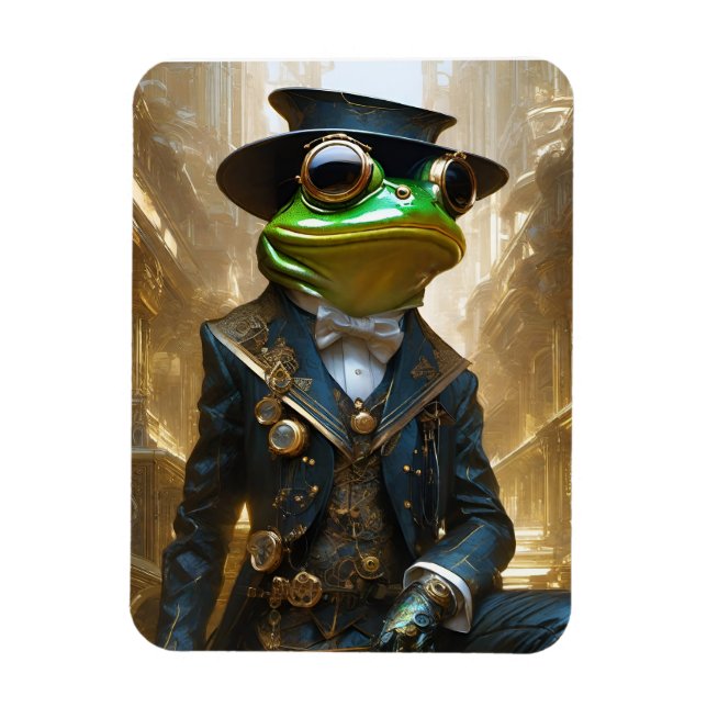 Steampunk Frog Magnet (Vertikal)