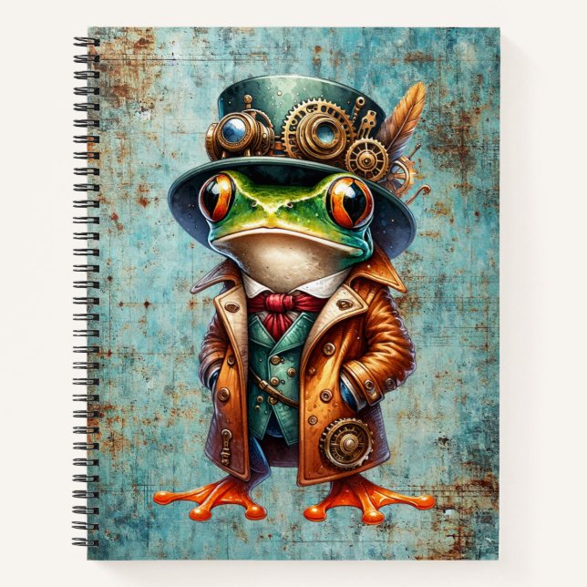 Steampunk Frog Notizbuch (Vorderseite)
