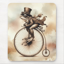 Steampunk Frog Reiten eines Penny-Farthing-Bike