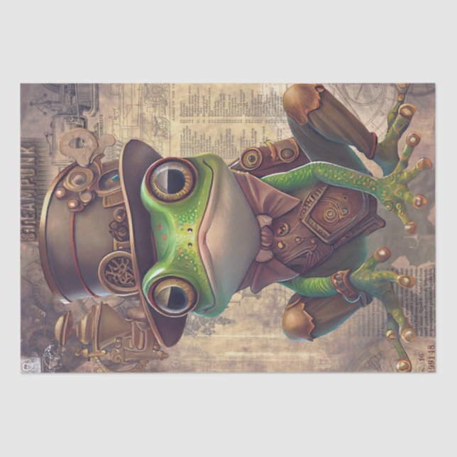 Steampunk Frog Seidenpapier (Vorderseite)