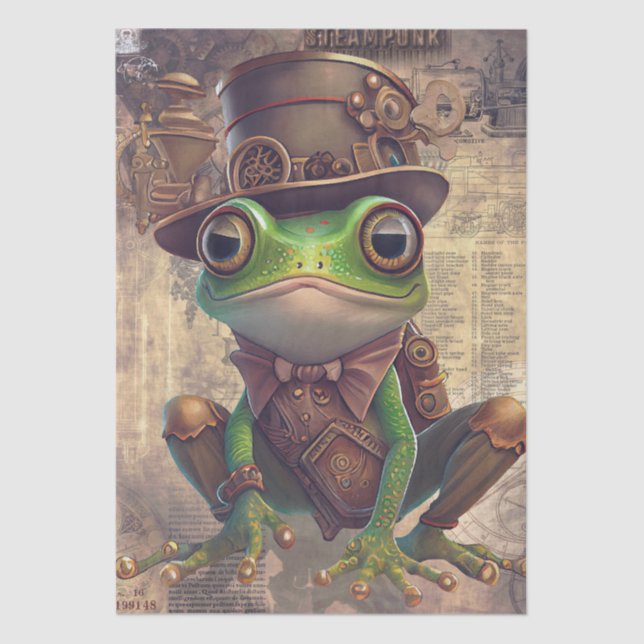 Steampunk Frog Seidenpapier (Vorderseite)