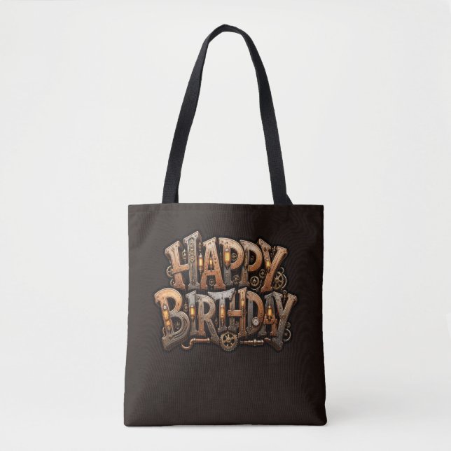 Steampunk Frohe Geburtstag Lettering (Vorderseite)