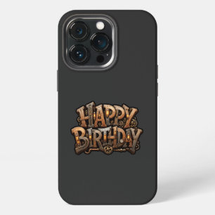 Steampunk Frohe Geburtstag Lettering iPhone 13 Pro Hülle