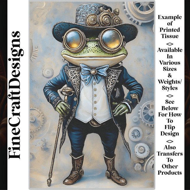 Steampunk Frosch in besten blauen Kleidern R6F Dec Seidenpapier (Von Creator hochgeladen)