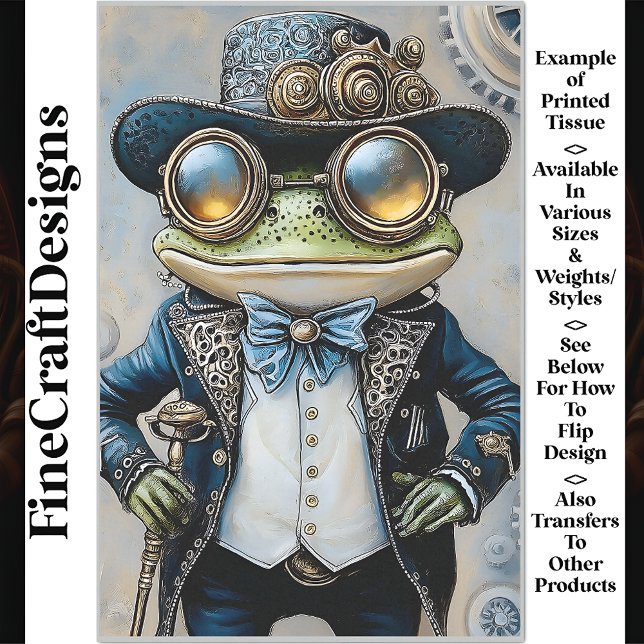 Steampunk Frosch in besten blauen Kleidern R6H Dec Seidenpapier (Von Creator hochgeladen)