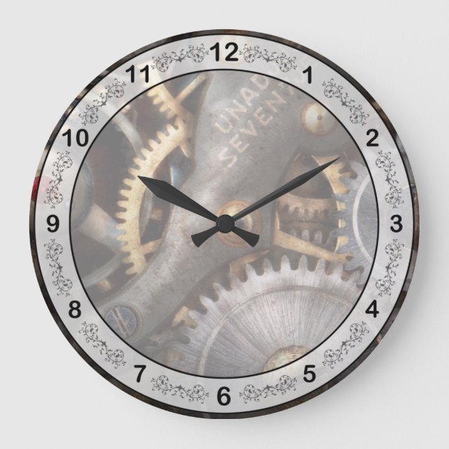 Steampunk - Gänge - Horologie Große Wanduhr (Vorderseite)