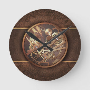 steampunk Gänge Runde Wanduhr