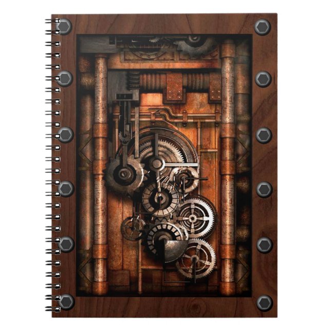 SteamPunk Gänge und Niete Notizblock (Vorderseite)