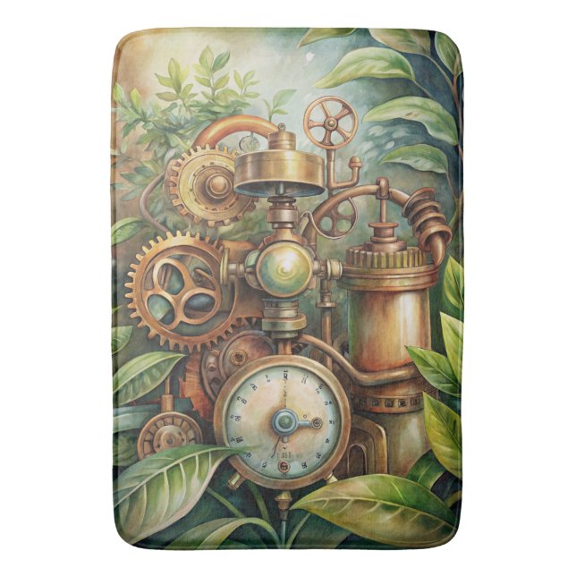Steampunk Garden Bath Mat Badematte (Vorderseite Vertikal)