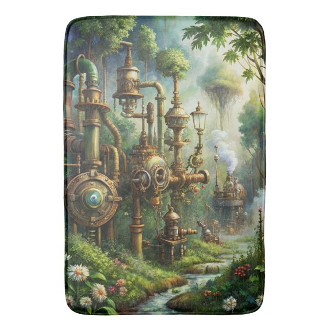 Steampunk Garden Bath Mat Badematte (Vorderseite Vertikal)