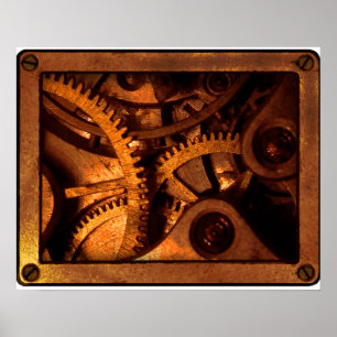 Steampunk Gears Clockwork Poster