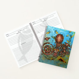 Steampunk Gears Collage Rezept Notizbuch