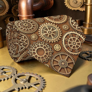 Steampunk Gears Custom Necktie Tie Krawatte