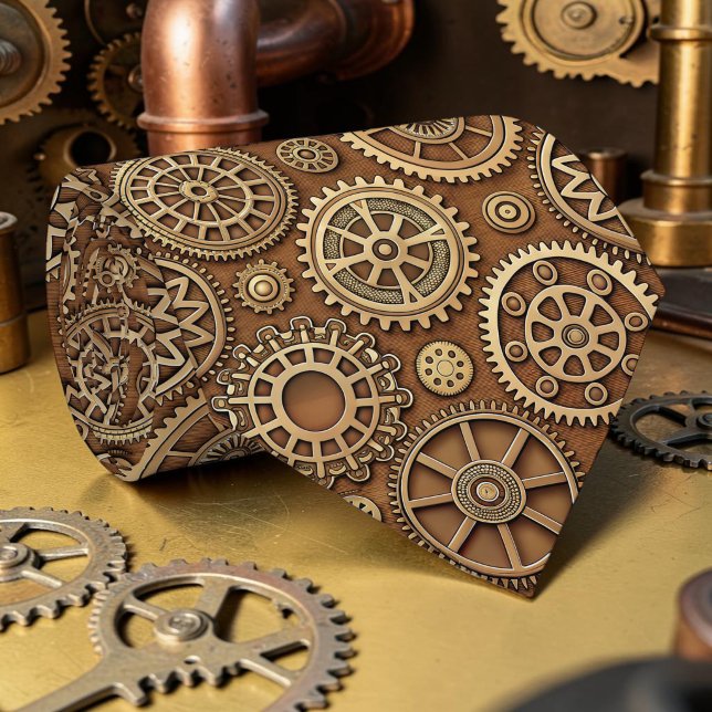 Steampunk Gears Custom Necktie Tie Krawatte (Von Creator hochgeladen)