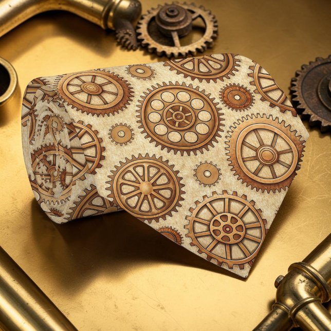Steampunk Gears Custom Necktie Tie Krawatte (Von Creator hochgeladen)