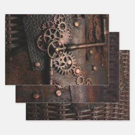 Steampunk Gears Decoupage Geschenkpapier Set