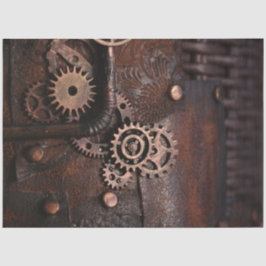 Steampunk Gears Leather Decoupage 20x30 Seidenpapier