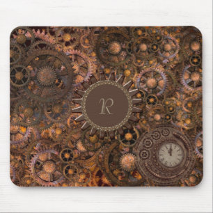 Steampunk Gears Mit Monogramm Mousepad