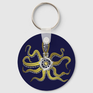 Steampunk Gears Octopus Kraken Schlüsselanhänger