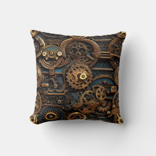 Steampunk Gears Throw Kissen