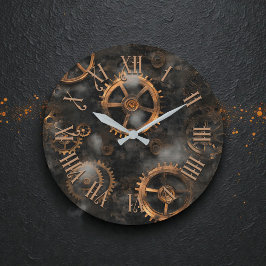 Steampunk Gears Wall Clock Große Wanduhr