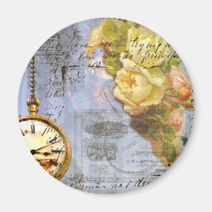 Steampunk & Gelbe Rosen Magnet
