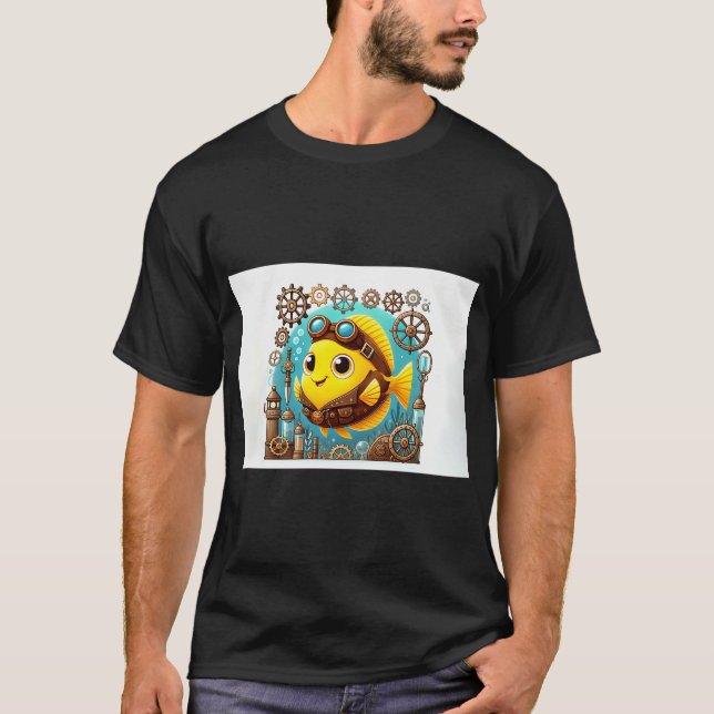 Steampunk Gelber Tang T-Shirt (Vorderseite)