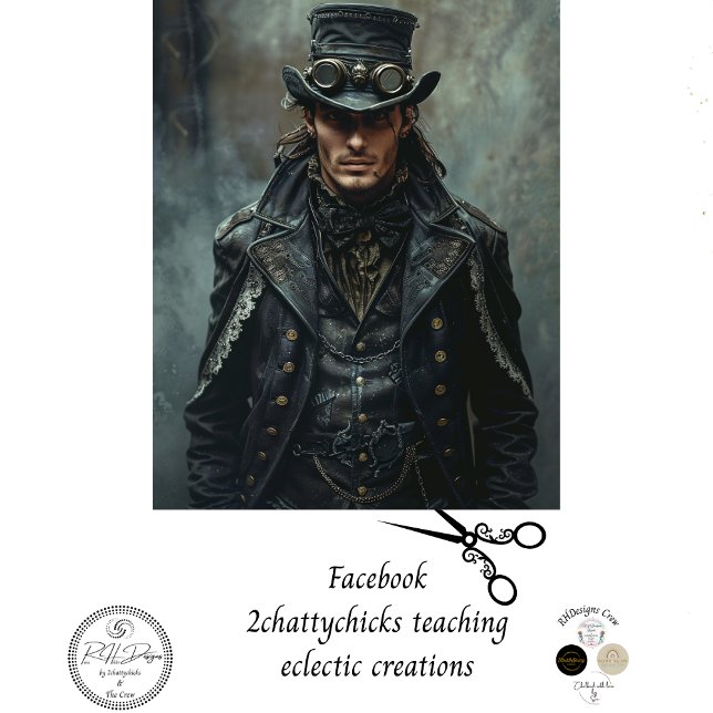Steampunk Gentleman in Black Decoupage Seidenpapier (Von Creator hochgeladen)