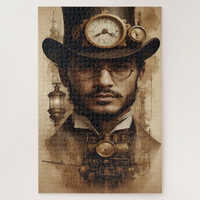Steampunk Gentleman in Sepia Puzzle (Vertikal)