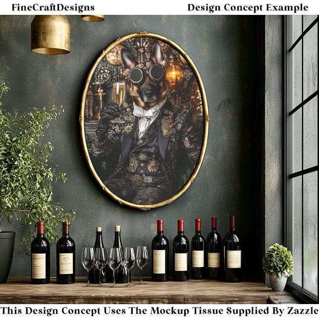 Steampunk German Shepherd, elsässischer BT4 Decoup Seidenpapier (Von Creator hochgeladen)