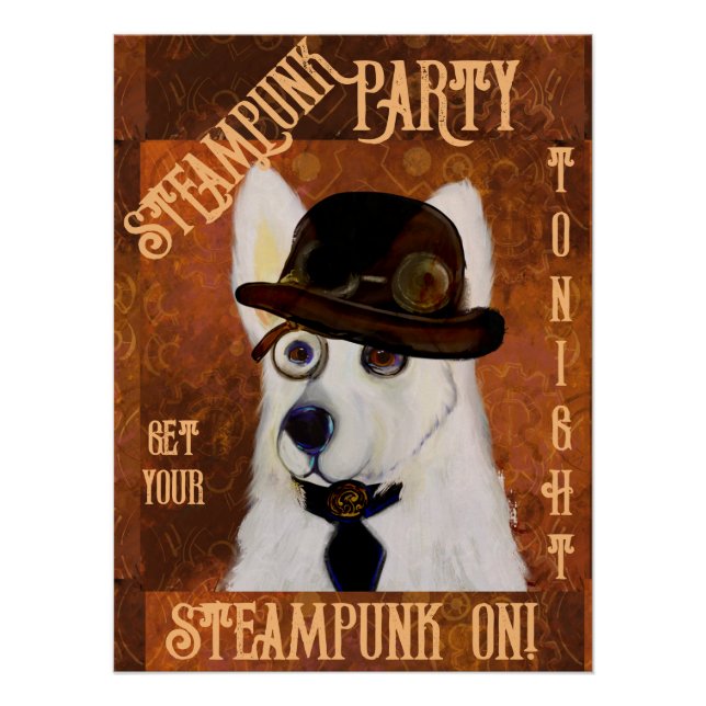 Steampunk German Shepherd Poster (Vorderseite)