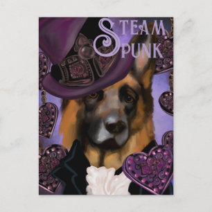 Steampunk German Shepherd Postkarte