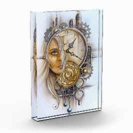 Steampunk-Gesicht in der Zeit Fotoblock