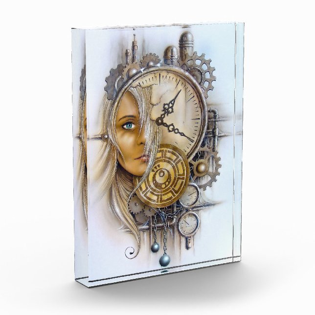 Steampunk-Gesicht in der Zeit Fotoblock (Links)