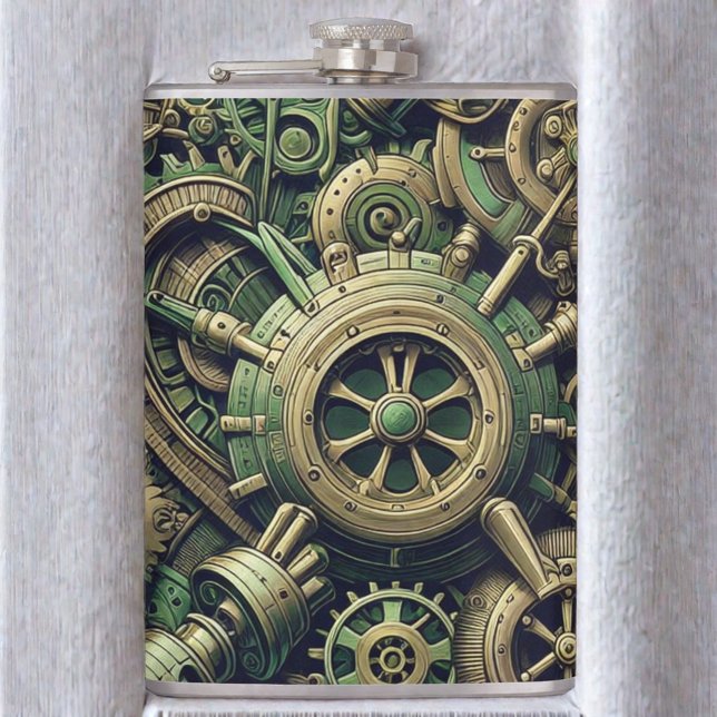 Steampunk Gewerke für grüne Mechanik Flachmann (Von Creator hochgeladen)