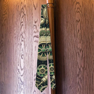 Steampunk Gewerke für grüne Mechanik Krawatte