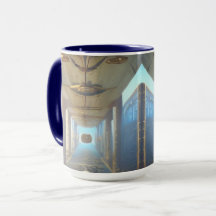 Steampunk-Gewölbe-Korridor-SciFi-Tasse