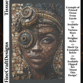 Steampunk Girl Dark Mousseline Imitats Mosaic 028 Seidenpapier