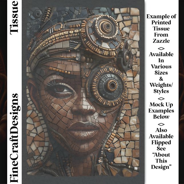 Steampunk Girl Dark Mousseline Imitats Mosaic 028R Seidenpapier (Von Creator hochgeladen)