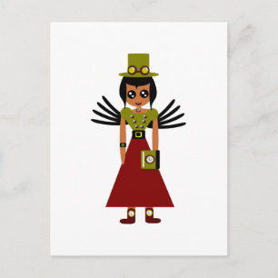 Steampunk Girl Goal Keeper Postkarte