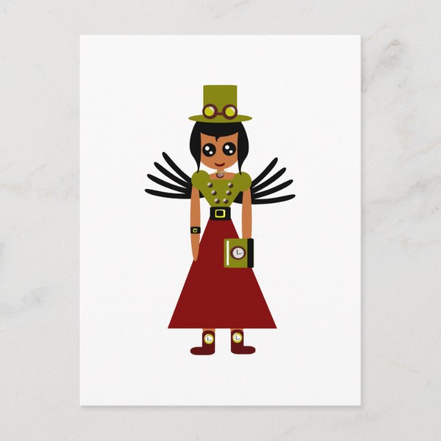 Steampunk Girl Goal Keeper Postkarte (Vorderseite)