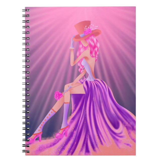 Steampunk Glamour Prom Queen Notizblock (Vorderseite)