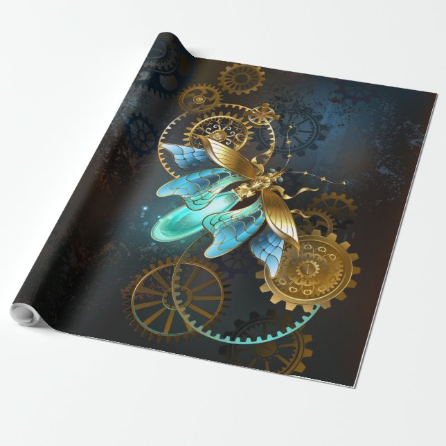 Steampunk Glühwürmchen Geschenkpapier (Ungerollt)