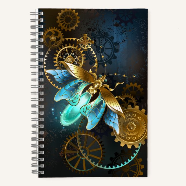 Steampunk Glühwürmchen Notizbuch (Vorderseite)