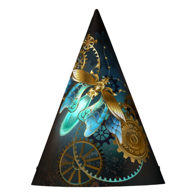 Steampunk Glühwürmchen Partyhütchen (Vorderseite)