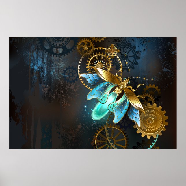 Steampunk-Glühwürmchen Poster (Vorne)