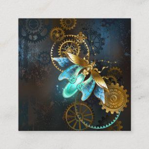 Steampunk-Glühwürmchen Quadratische Visitenkarte