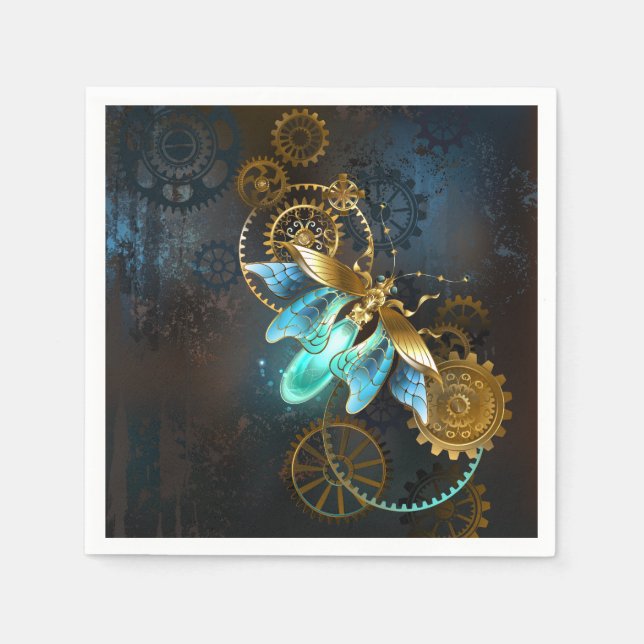 Steampunk-Glühwürmchen Serviette (Vorderseite)