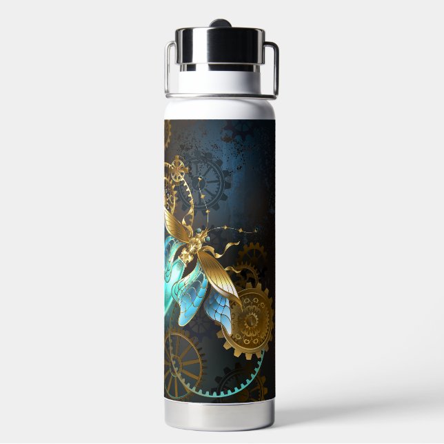Steampunk-Glühwürmchen Trinkflasche (Hinten)