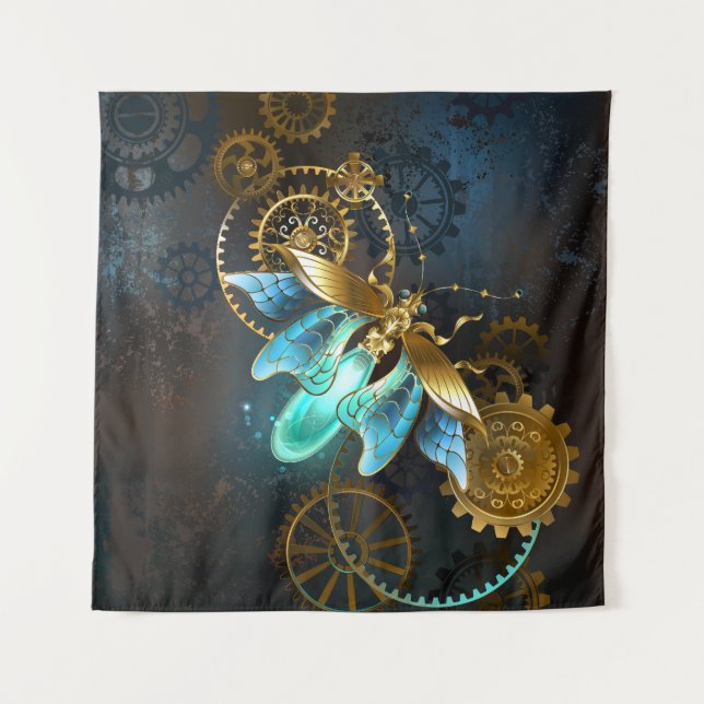 Steampunk Glühwürmchen Wandteppich (Vorderseite)